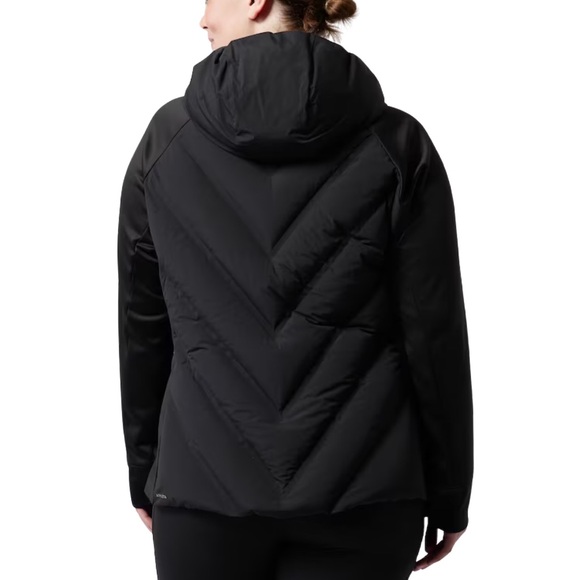 Athleta Size 1X Plus Size Inlet Coat Women's Black Zip Up Jacket Removable Hood - Picture 2 of 16